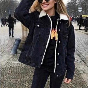 American Apparel Sherpa Lined Denim Jacket